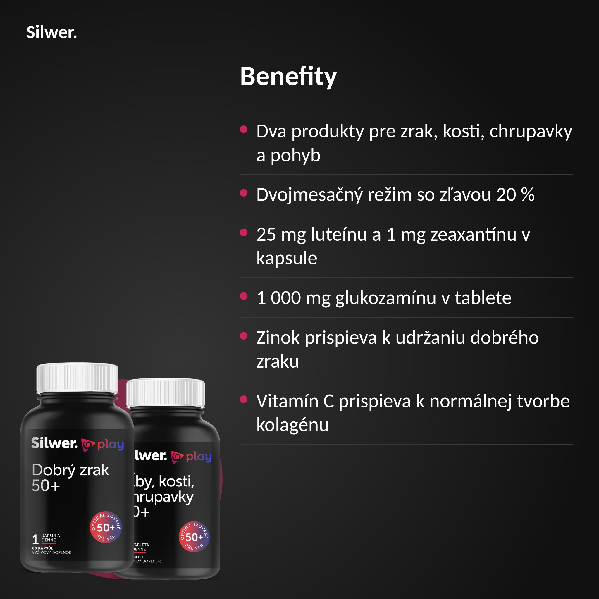 Benefity — Silwer JOJ play balíček Dobrý zrak a aktívny pohyb 50+